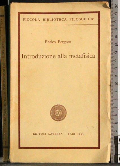 Introduzione alla metafisica - Henri Bergson - copertina