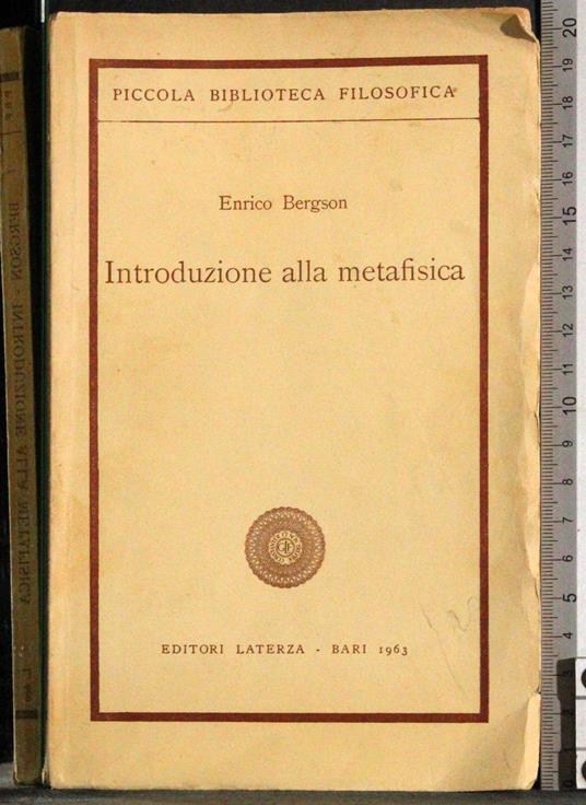 Introduzione alla metafisica - Henri Bergson - copertina