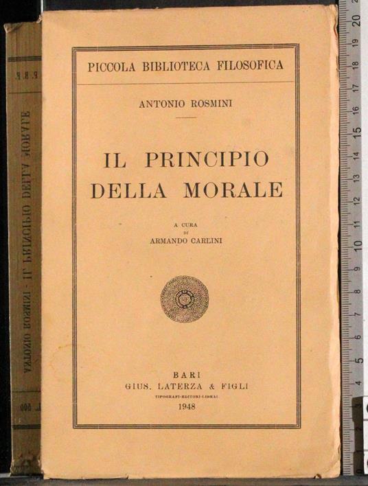 Il principio della morale - Antonio Rosmini - copertina