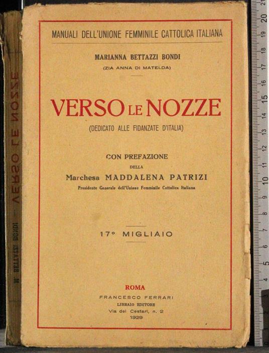 Verso le nozze - copertina