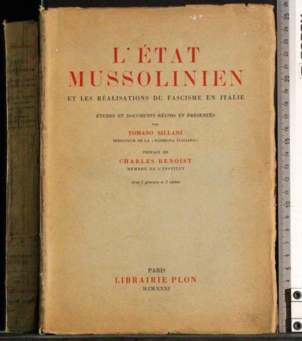 L' etat Mussolinien realisations fascisme en italie - copertina
