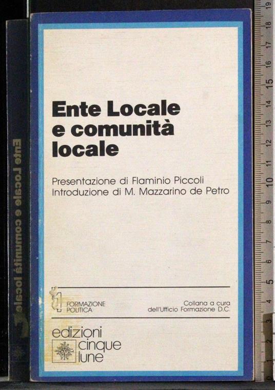 Ente Locale e comunità locale - Autori Vari - copertina