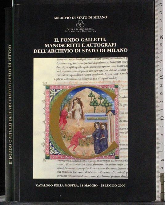 Il Fondo Galletti Manoscritti Archivio di Stato Milano - G. Valerio Catullo - copertina
