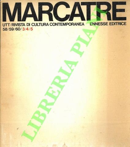 Marcatre. UTT/ Rivista di cultura contemporanea. 58/59/60 (3/4/5) - Emilio Grasso - copertina