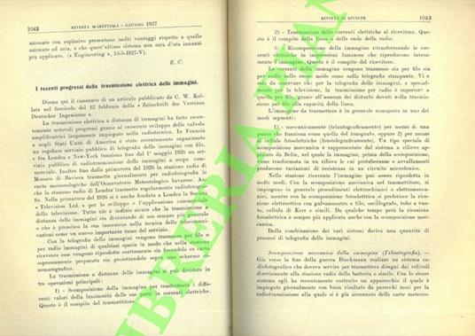 I recenti progressi della trasmissione elettrica delle immagini - copertina