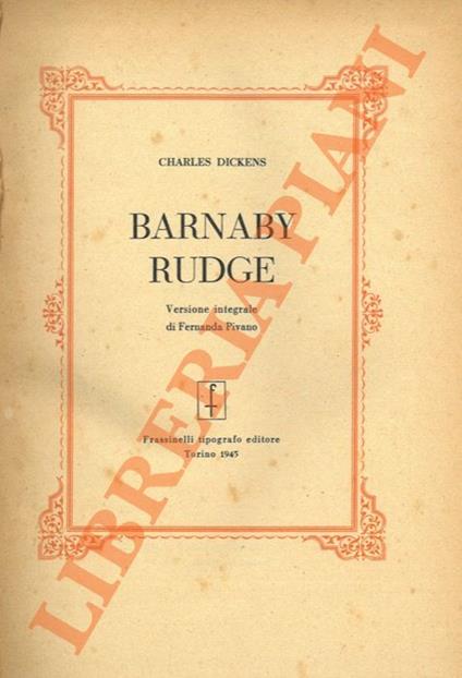 Barnaby Rudge - Charles Dickens - copertina