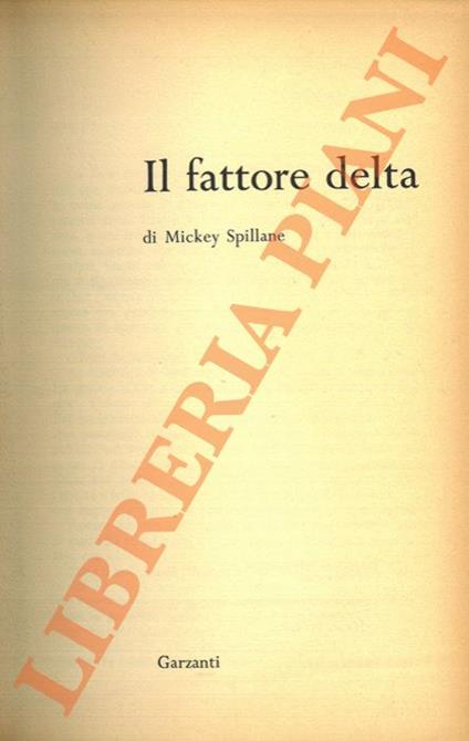 Il fattore delta - Mickey Spillane - copertina