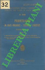 Prontuario di dati Organici - Tecnici - Logistici. Fascicolo II. Parte 3. a) Dotazioni parziali individuali e di reparto. b) Dati sulla organizzazione e sul funzuonamento dei servizi
