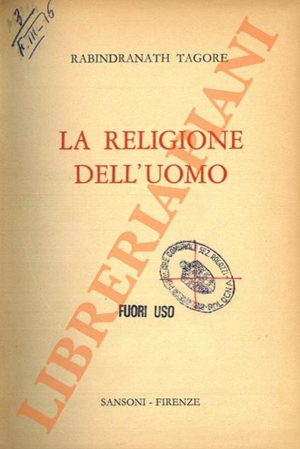religione dell'uomo. - Rabindranath Tagore - copertina