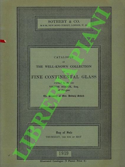 Catalogue of the Well-Known Collection of Fine Continental Glass - copertina