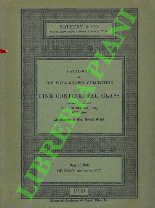 Catalogue of the Well-Known Collection of Fine Continental Glass - copertina