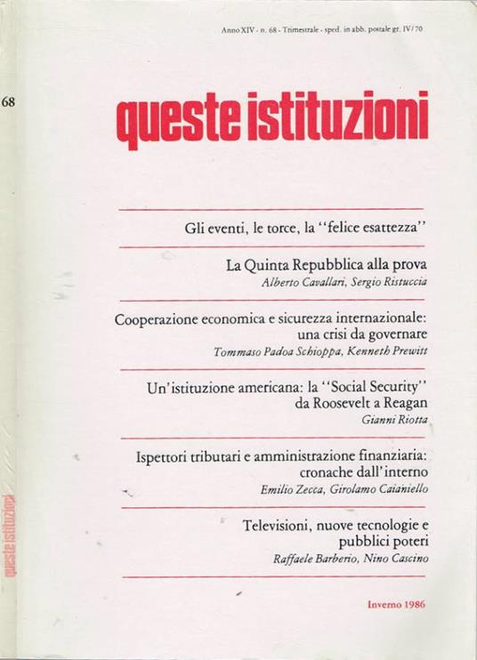 Queste istituzioni - copertina