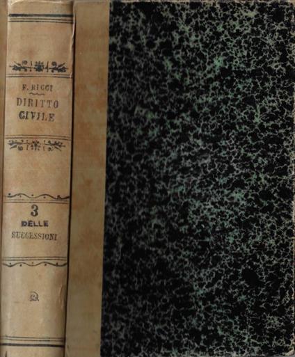 Corso teorico - pratico di diritto civile Volume III - Francesco Ricci - copertina