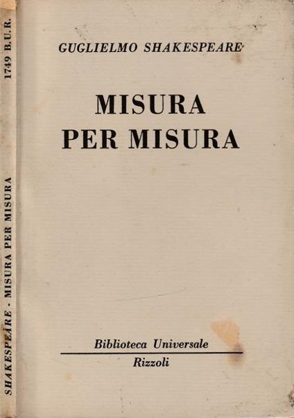 Misura per misura - William Shakespeare - copertina