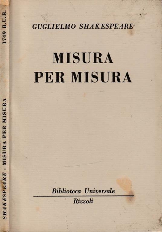 Misura per misura - William Shakespeare - copertina