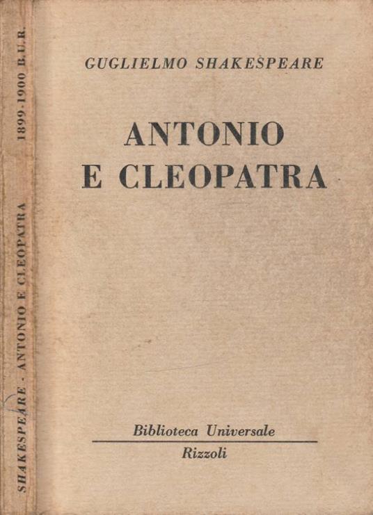 Antonio e Cleopatra - William Shakespeare - copertina