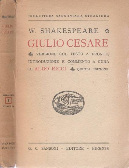 Giulio Cesare - William Shakespeare - copertina