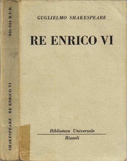 Re Enrico VI - William Shakespeare - copertina
