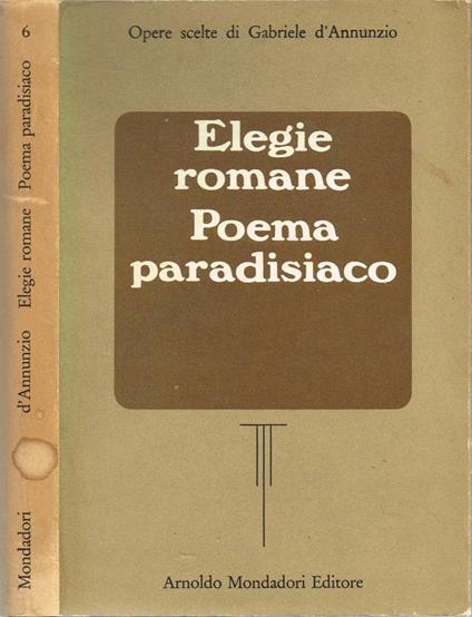 Elegie romane - Poema paradisiaco - Gabriele D'Annunzio - copertina