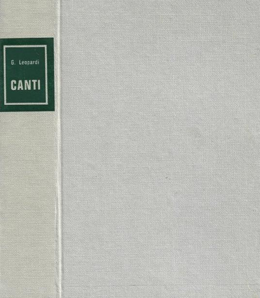 Canti - Giacomo Leopardi - copertina