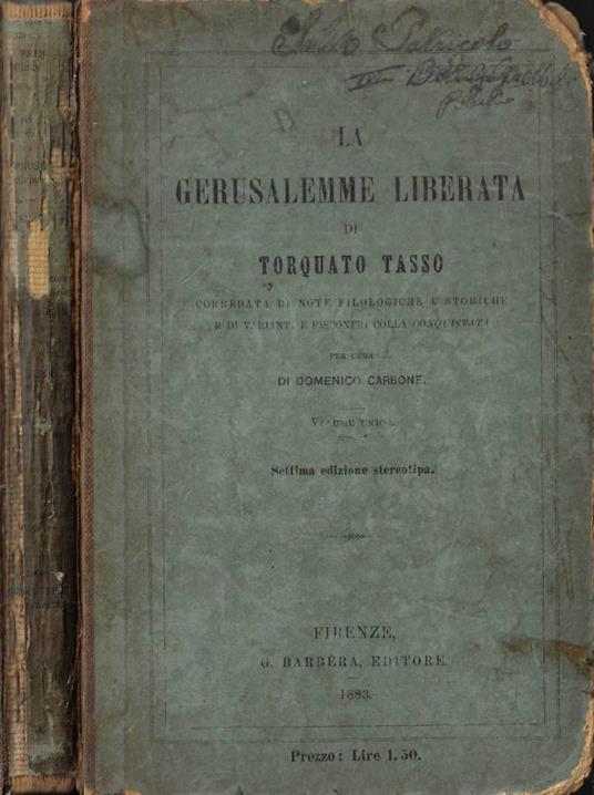 La Gerusalemme liberata - Torquato Tasso - copertina