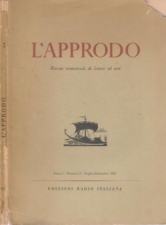 L' approdo anno I, n 3, lug-sett 1952 - G. Battista Angioletti - copertina