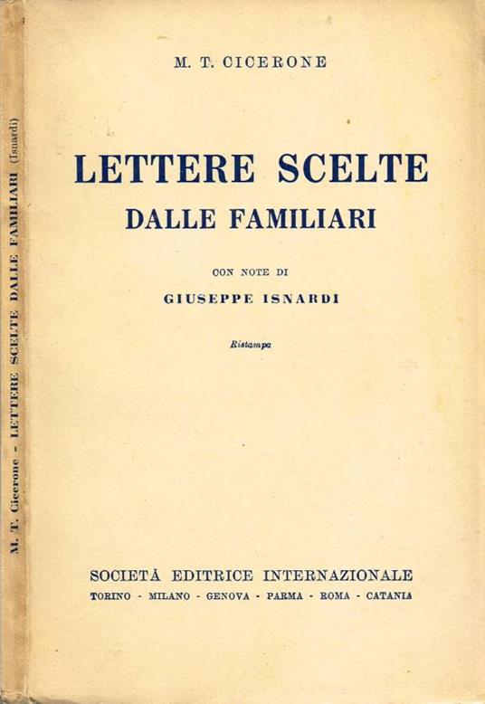 Lettere scelte - M. Tullio Cicerone - copertina
