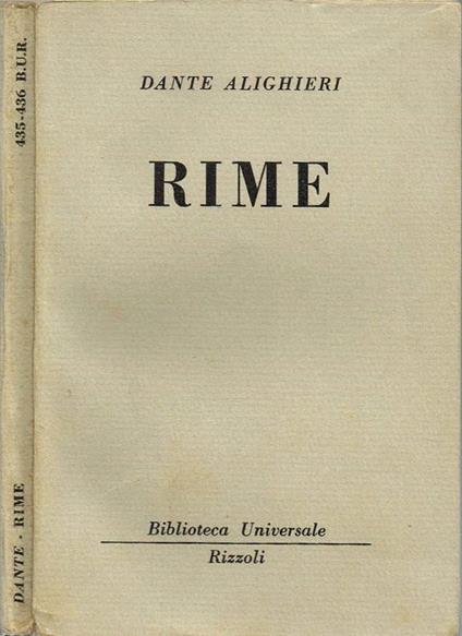 Rime - Dante Alighieri - copertina