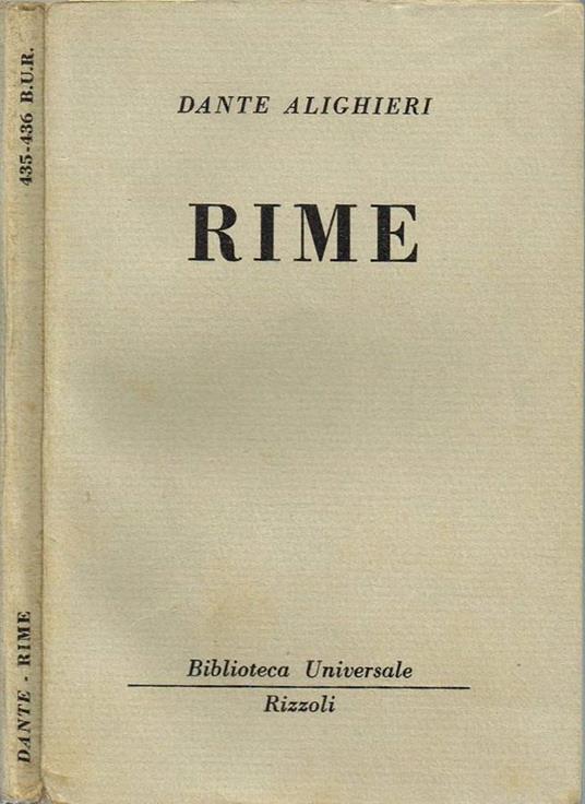 Rime - Dante Alighieri - copertina
