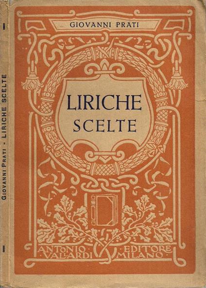 Liriche scelte - Giovanni Prati - copertina
