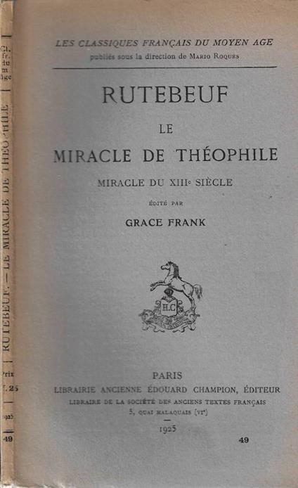 Le miracle de Théophile - Rutebeuf - copertina