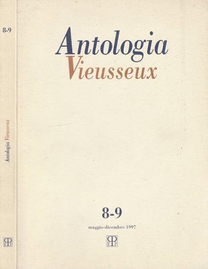 Antologia Vieusseux anno III, nuova serie, n 8-9, maggio-dic 1997 - Enzo Siciliano - copertina