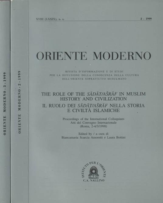 Oriente moderno anno XVIII nuova serie, n 2,3 1999 - Francesco Castro - copertina