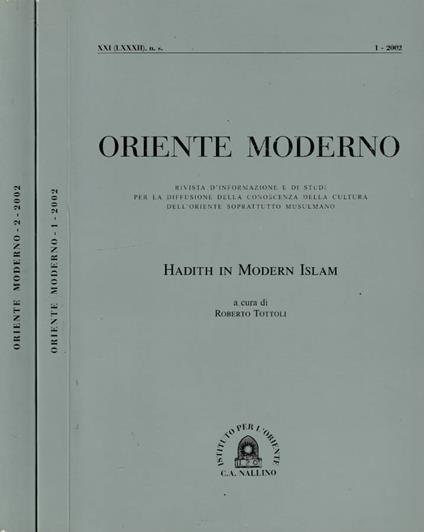 Oriente moderno anno XXI nuova serie, n 1,2 2002 - Francesco Castro - copertina