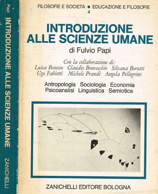 Introduzione alle scienze umane - Fulvio Papi - copertina