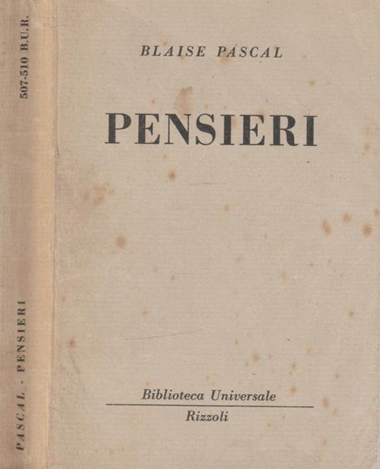 Pensieri - Blaise Pascal - copertina