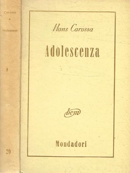 Adolescenza - Hans Carossa - copertina