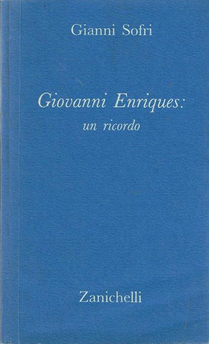 Giovanni Enriques: - Gianni Sofri - copertina