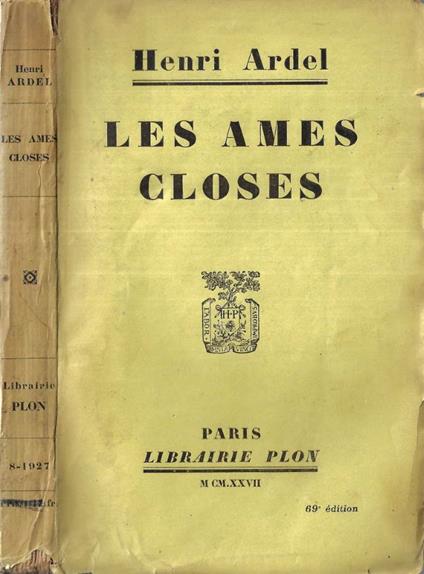 Les ames closes - Henry Ardel - copertina