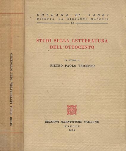 Studi sulla letteratura dell'ottocento - copertina