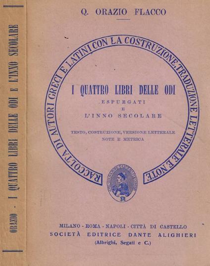 I quattro libri delle Odi - Q. Flacco Orazio - copertina