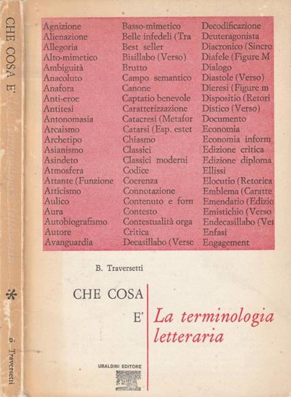 La terminologia letteraria - copertina