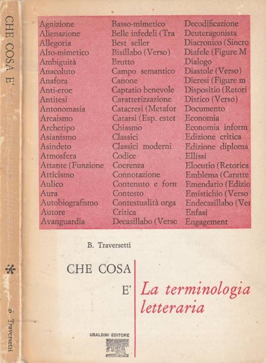 La terminologia letteraria - copertina