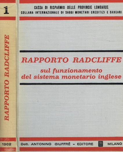 Rapporto Radcliffe sul funzionamento del sistema monetario inglese - copertina