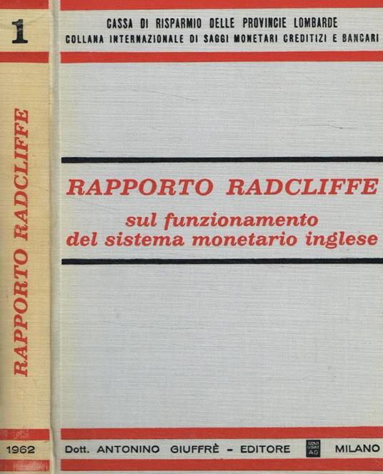 Rapporto Radcliffe sul funzionamento del sistema monetario inglese - copertina