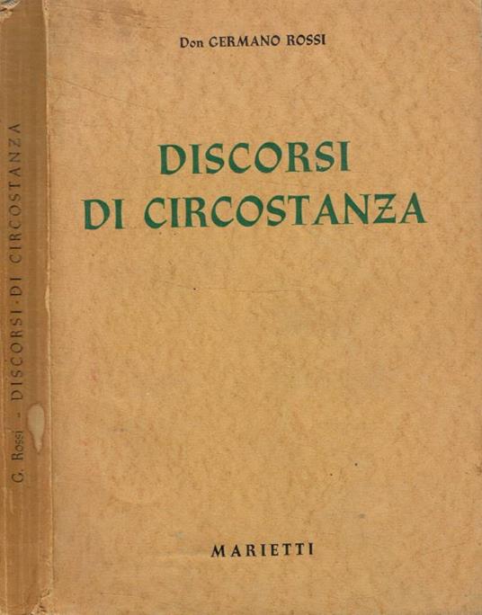 Discorsi di circostanza - copertina