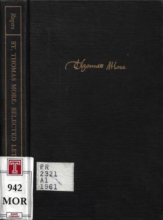 St. Thomas More: Selected Letters - copertina