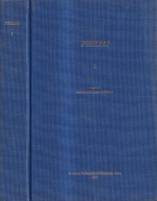 Philiai, volume I - copertina
