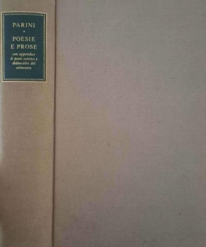 Poesie e prose con appendice di poeti satirici e didascalici del Settecento - copertina