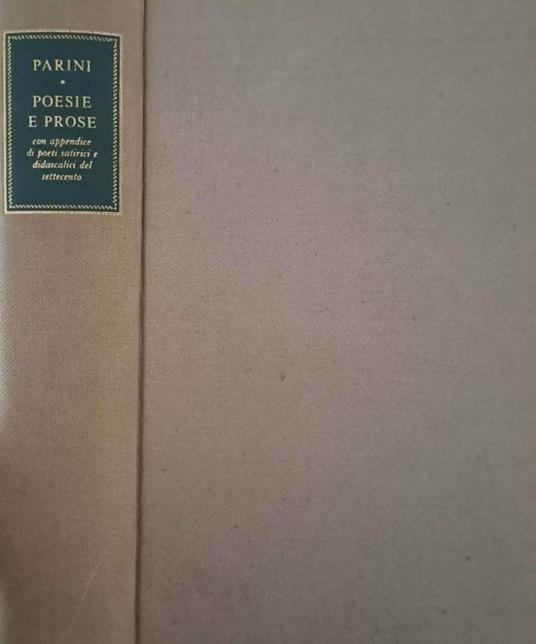 Poesie e prose con appendice di poeti satirici e didascalici del Settecento - copertina